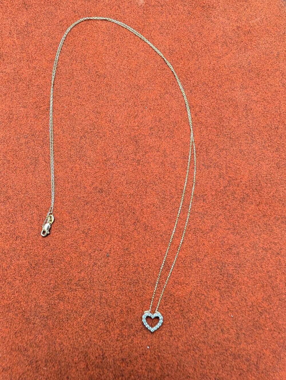 Rogers & Hollands 10KP 1/5 CTW Diamond Heart Pendant Rose Gold W/ 14KRCI Chain